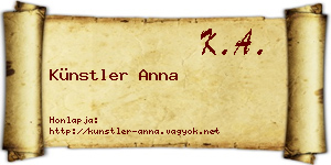 Künstler Anna névjegykártya
